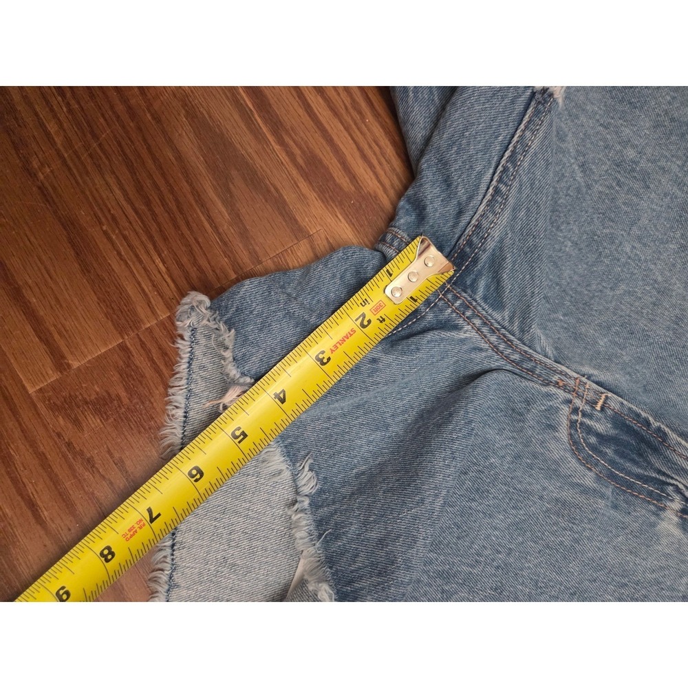 Hollister 90s Short Womens 000 W23 Ultra High Rise Denim Cut Off Blue 5 Inseam - Picture 7 of 7
